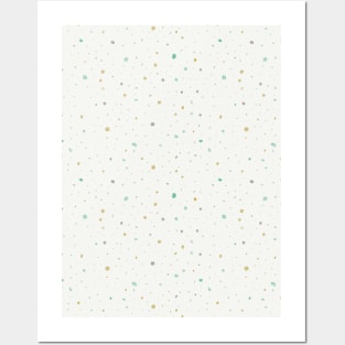 Gender neutral dots - Teal & Gold Posters and Art